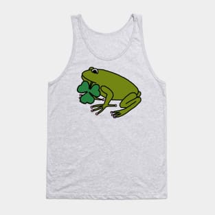 Saint Patricks Day Frog with Shamrock Tank Top